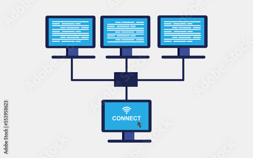 Wallpaper Mural computer connect network communicating data each other Torontodigital.ca