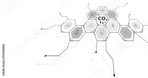 Reduce CO2 emissions carbon footprint climate change to limit global warming. Sustainable development on renewable energy. Reduce CO2 emission concept. 