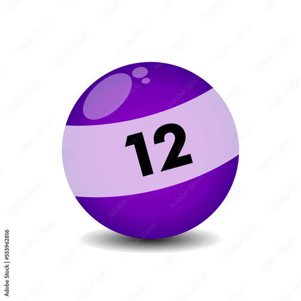 Billiard twelve ball icon vector shiny design templates Billiard twelve ball icon vector shiny design templates