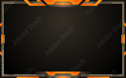 Abstract live stream overlay webcam video border frame template