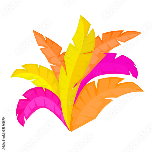 Multi-colored feathers for a carnival mask