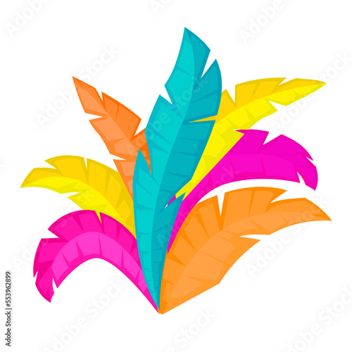 Multi-colored feathers for a carnival mask