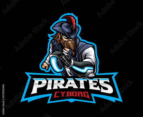 Cyberpunk pirates mascot logo