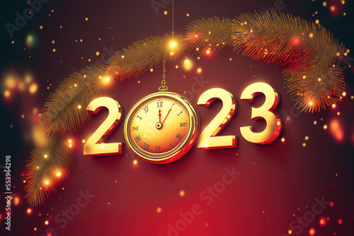 2023 text ,Happy new year festival banner 