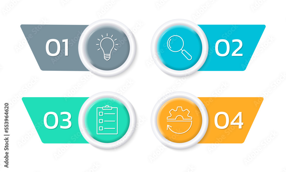 4 step infographics with with business icons. Modern presentation, layout, information brochure design. Vector illustration. 4 step infographics with with business icons. Modern presentation, layout, information brochure design. Vector illustration.
