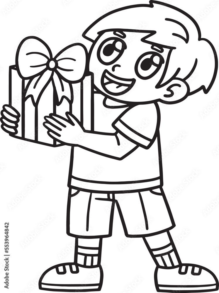 Mothers Day Child Giving Gift Isolated Coloring Mothers Day Child Giving Gift Isolated Coloring