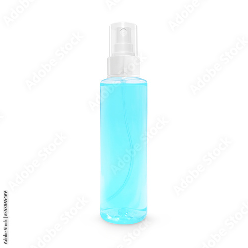 Small mini spray alcohol bottle isolated