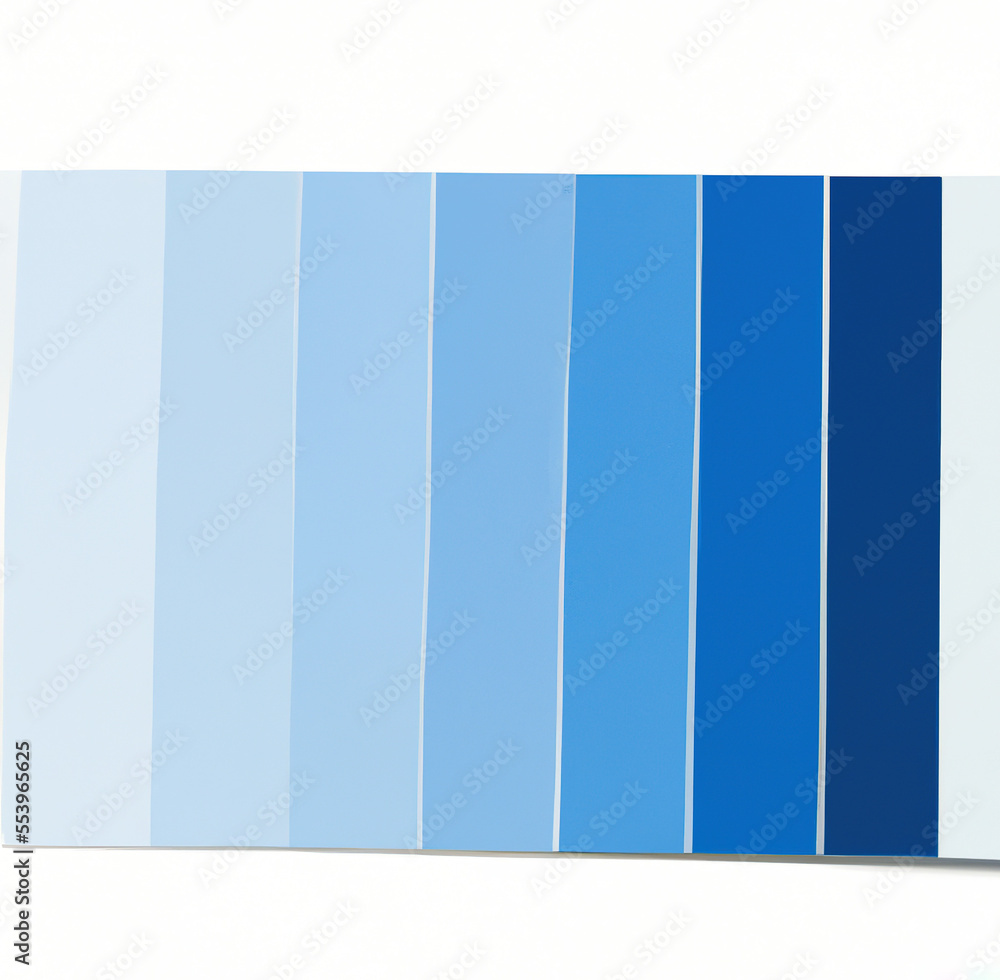 Close up of blue paint swatches on white background created using Generative AI technology Close up of blue paint swatches on white background created using Generative AI technology