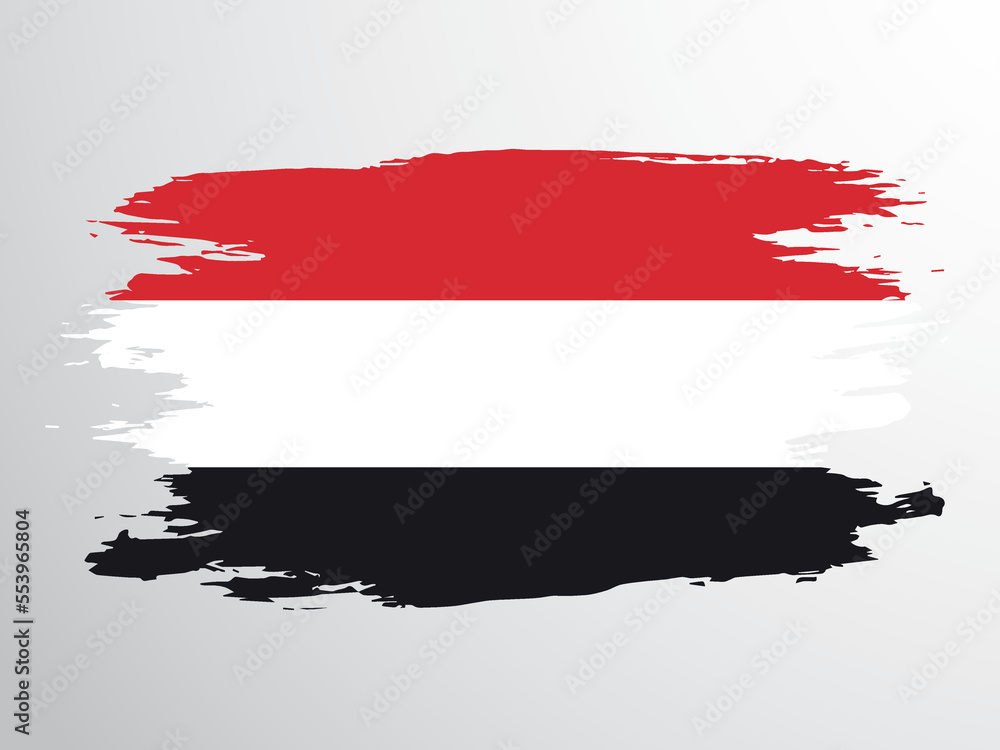 Flag of Yemen painted with a brush Flag of Yemen painted with a brush