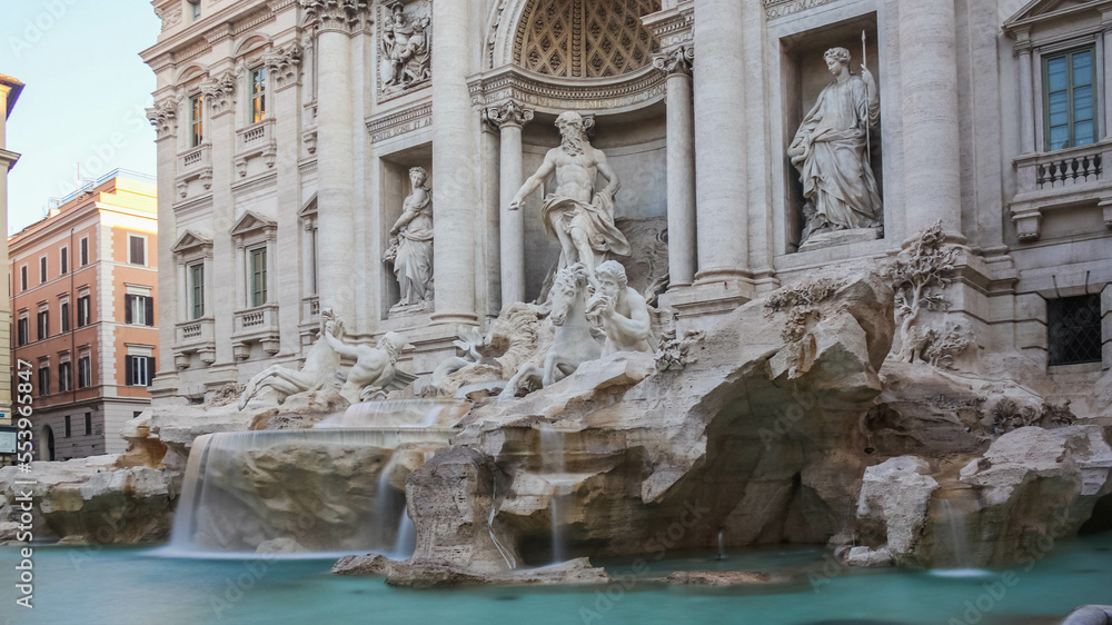 Imposing and beautiful Fontana di Trevi, Rome, Italy
