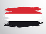 Flag of Yemen painted with a brush
