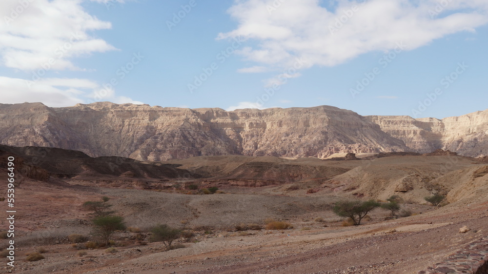 Rock and red terrain, in the national geological Timna park, Israel