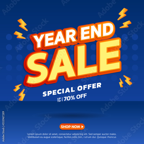 Year End Sale. Special offer Mega sale. Banner background vector illustration