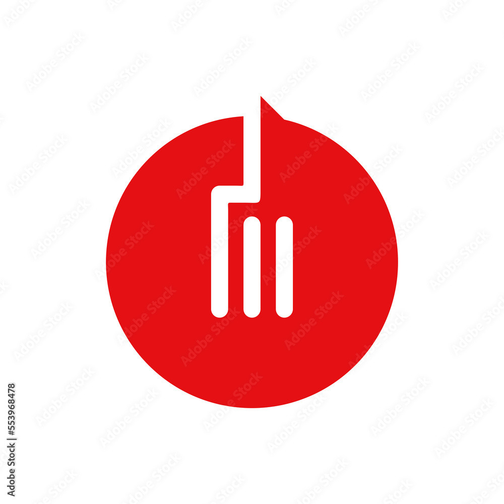 circle and fork logo vector design circle and fork logo vector design