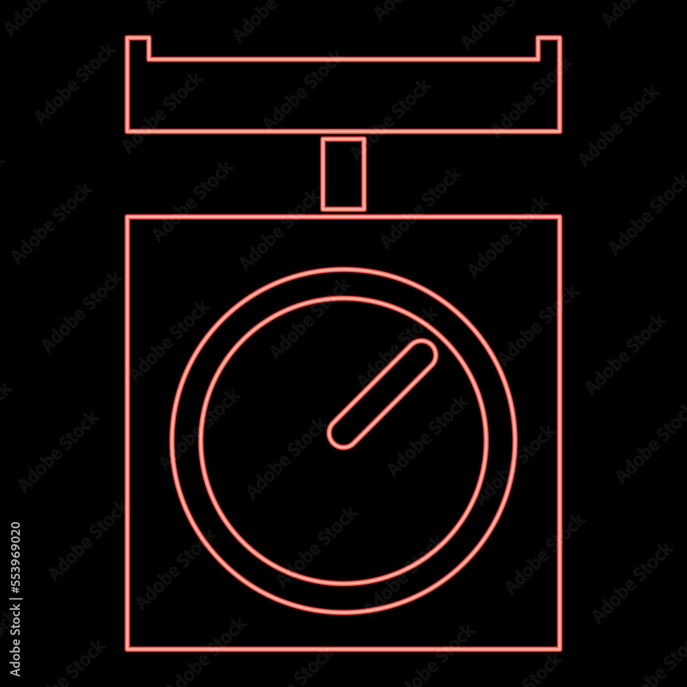 Neon kitchen scales Domestic weigh scales Weighing scales with pan