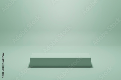 green pedestal podium and empty background, suitable for object display, 3d rendering © gru pictures
