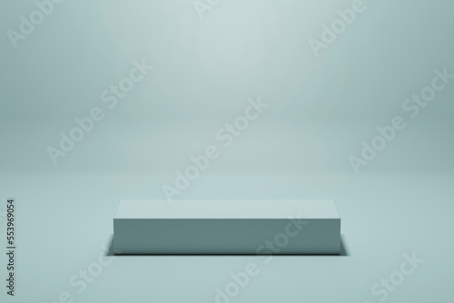 cyan pedestal podium and empty background, suitable for object display, 3d rendering © gru pictures