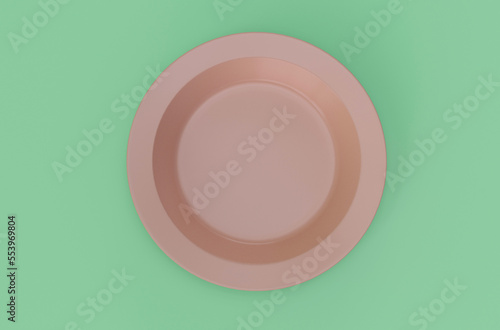 3d illustration pink Empty plate bowl for your product,