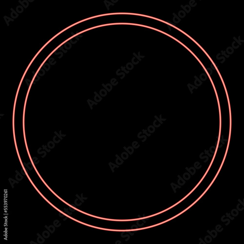 Neon dry cleaning Drying cleaner's Clothes care symbols Washing concept Laundry sign red color vector illustration image flat style
