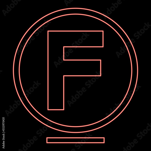 Neon cleaning with hydrocarbon monochlorotrichloromethane using ease mode Clothes care symbols Washing concept Laundry sign red color vector illustration image flat style
