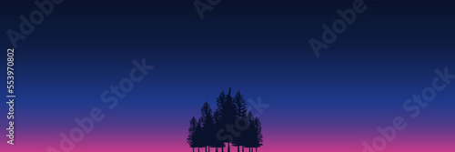 sunset with tree silhouette vector illustration good for wallpaper, backdrop, background, web banner, and design template © FahrizalNurMuhammad