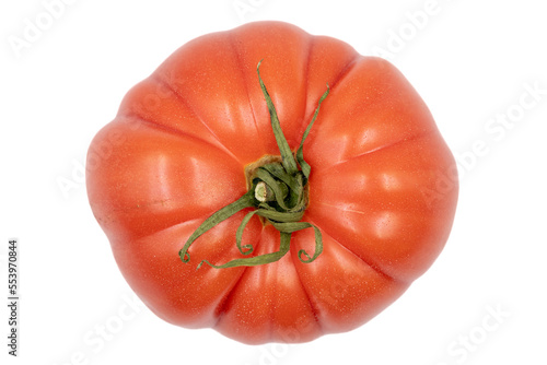 Tomato isolated on white background. Clipping Path. Full depth of field. Organic ripe tomatoes. close up