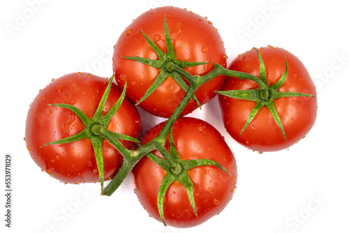 Tomato isolated on white background. Clipping Path. Full depth of field. Bunch tomatoes. close up