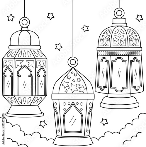 Ramadan Lantern Coloring Page for Kids photo