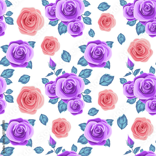 luxurious rose seamless pattern on a vector for wallpaper , decoration , design, paper , postcard , greeting card