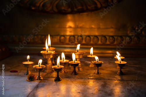 candles nepal temple
