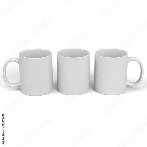 White mug on a white background