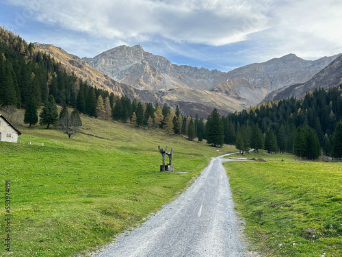 Long View of Kirchlespitz Alp in Liechtenstein on Valuna-Sass Trail