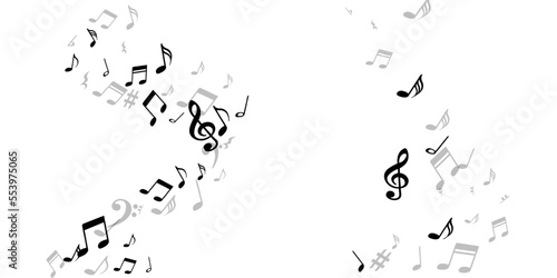 Musical notes flying vector design. Melody