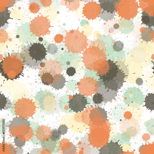 Paint stains seamless splatter, spray blots, spots