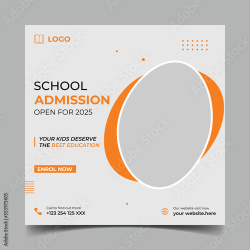 school admission social media post design.