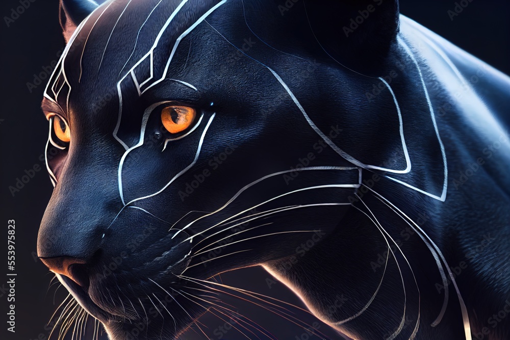 Black panther portrait. Animal world Stock Illustration Adobe Stock