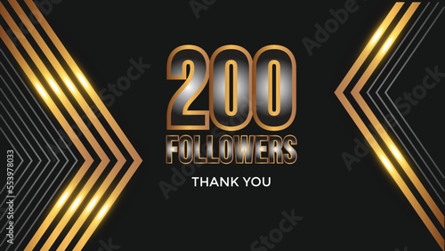 user Thank you celebrate of 200 subscribers and followers. two hundred followers. Thank you design Greeting card template for social networks followers, subscribers, like. 200 followers
