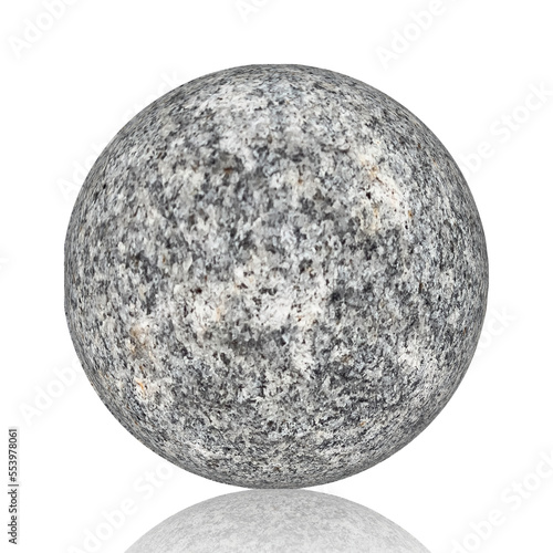 A round stone ball with reflection background.