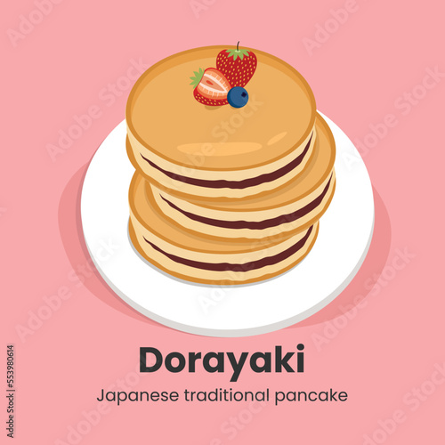 Dorayaki Japanese red bean pancake, traditional food
