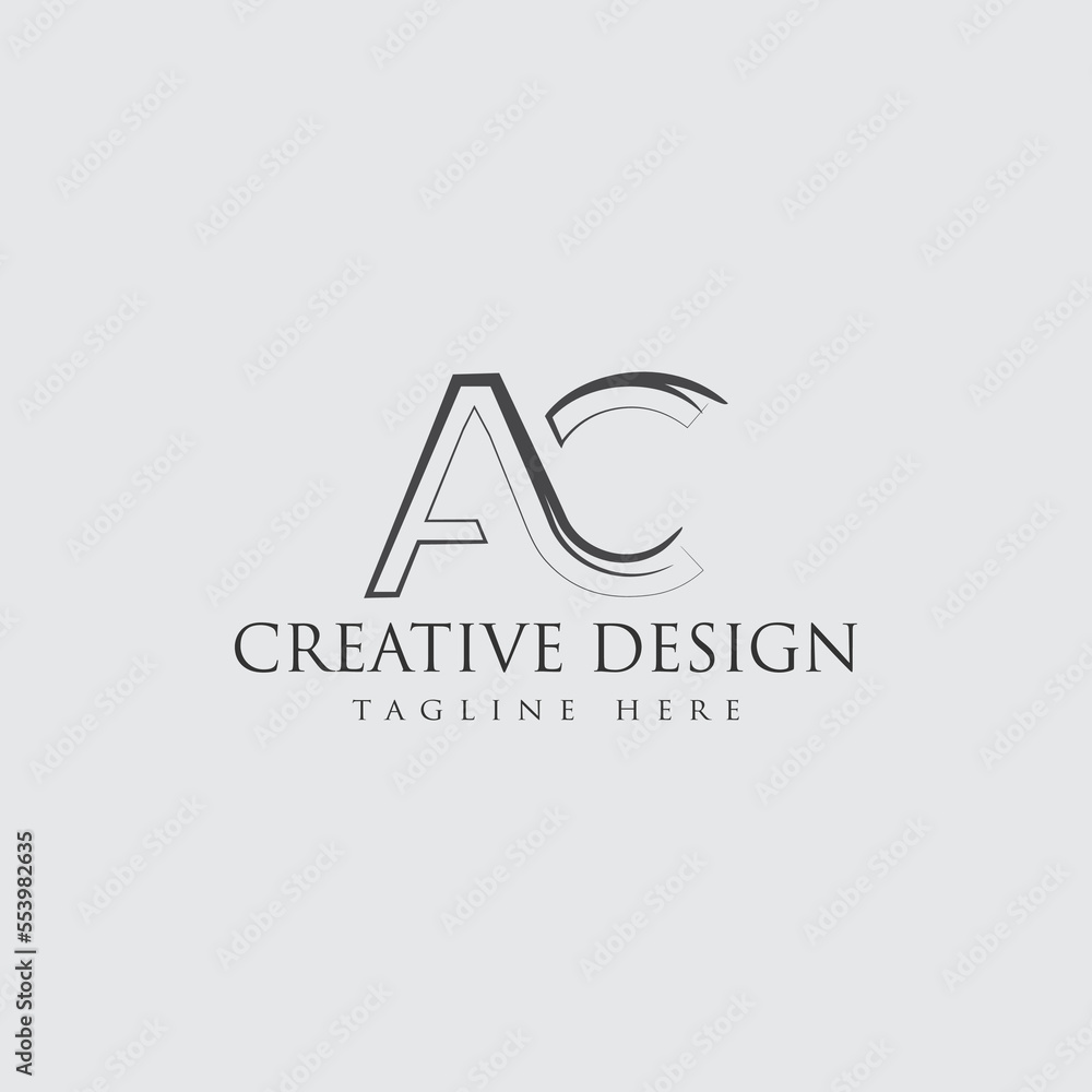 AC a c Letters logo design with leaves on branches around. Vector ...