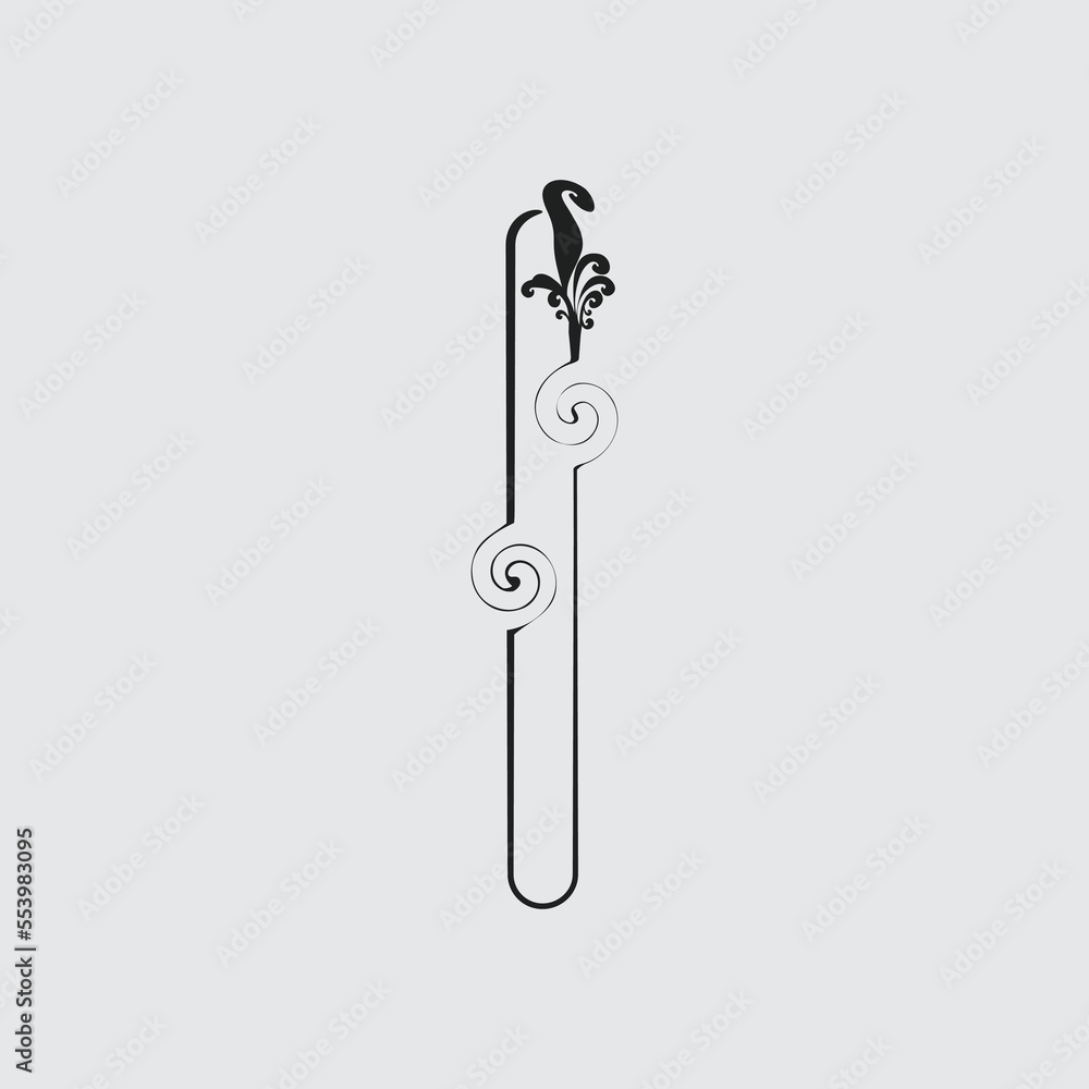 	
Creative I letter flower vector design.