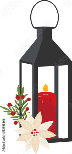 Christmas Farmhouse Decor, Candles, Lantern
