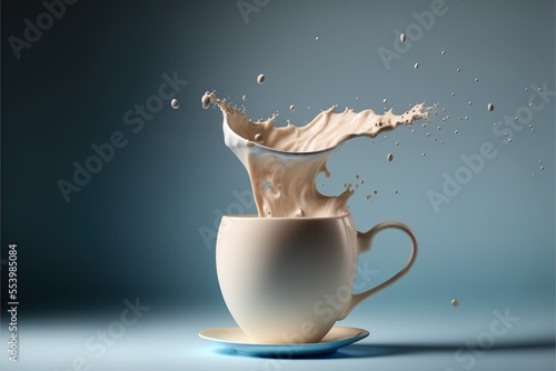 coffee cup with splash , ai art