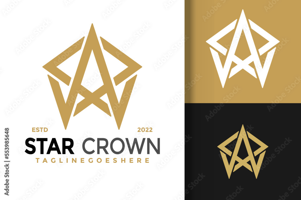 Star Crown Letter A Logo Design Vector Illustration Template Star Crown Letter A Logo Design Vector Illustration Template