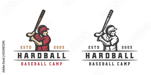 Vintage retro baseball sport emblem, logo, badge, label. mark, poster or print. Monochrome Graphic Art. Vector Illustration.