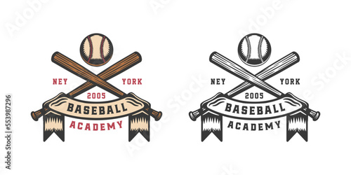 Vintage retro baseball sport emblem, logo, badge, label. mark, poster or print. Monochrome Graphic Art. Vector Illustration.