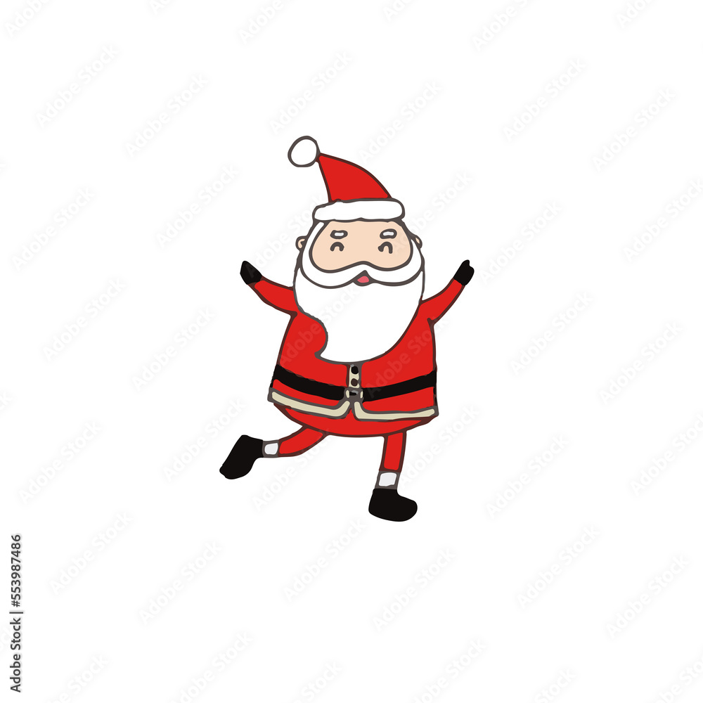 Happy santa claus, freehand drawn illustration Happy santa claus, freehand drawn illustration