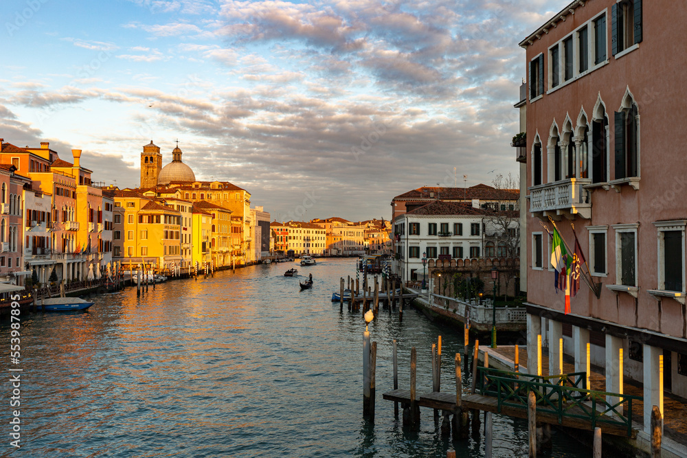 View of the Grand Canal in Venice, from the Scalzi bridge.