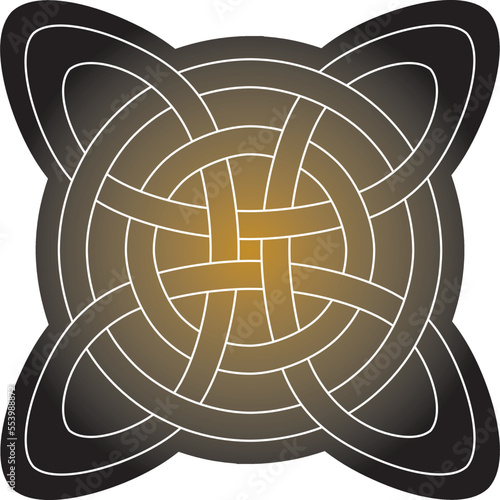 Vector gold and black Celtic knot. Ornament of ancient European peoples. The sign and symbol of the Irish, Scots, Britons, Franks.