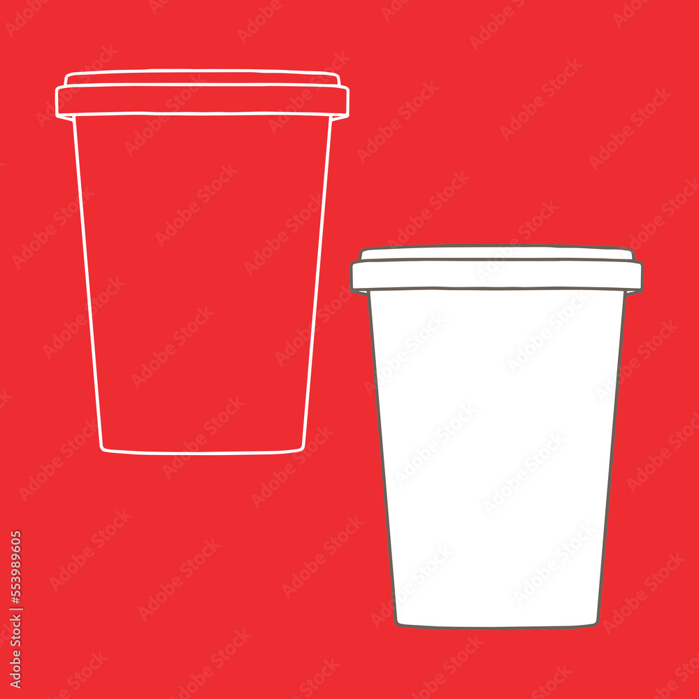 Food container mockup. Linear, vector realistic. Outline stock illustration. Food container mockup. Linear, vector realistic. Outline stock illustration.